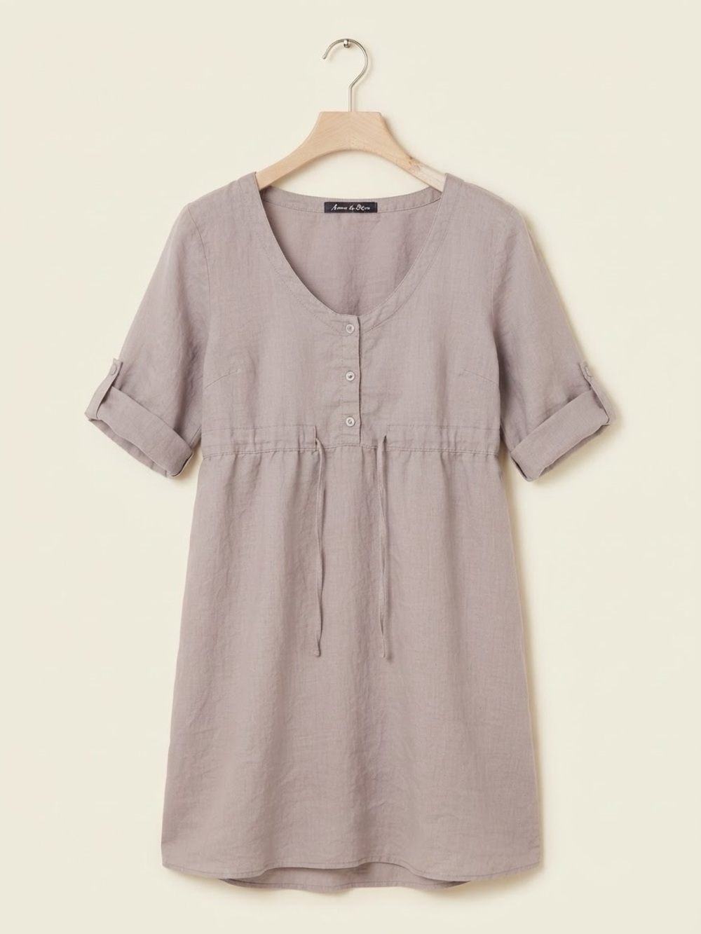 Avant- Premier Relaxed V-Neck Cotton Tunic Dress